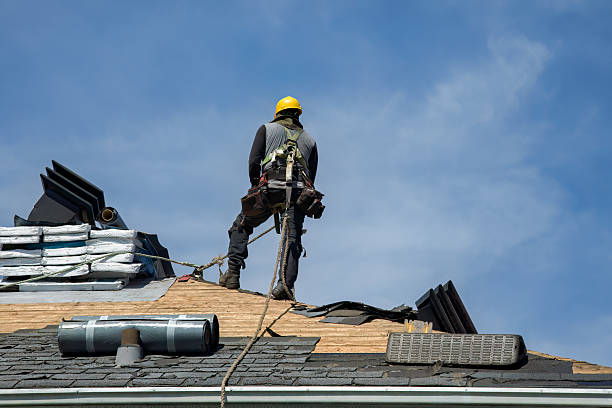 Professional Gutter Installation technician working in Montrose, MI